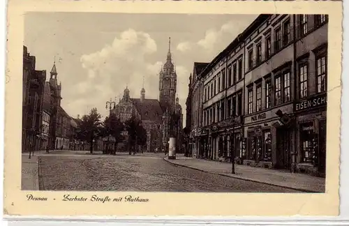 36379 Ak Dessau Zerbster Street avec hôtel de ville 1935