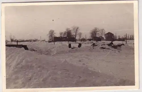36376 Photo Ak Leski Pologne Carpathes position en hiver dans la 2ème guerre mondiale