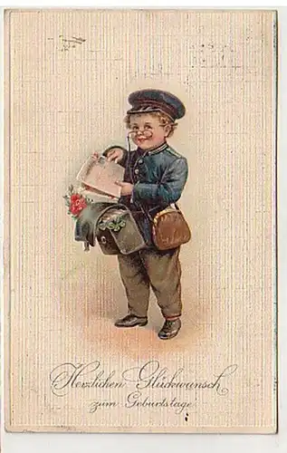 36354 Präge Ak Kind als Briefträger Postbote 1914