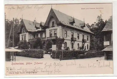 36341 Ak Rainwiese Böhm. Schweiz Hotel und Pension 1903