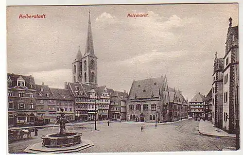 36332 Ak Halberstadt Marché du bois et fontaine vers 1910
