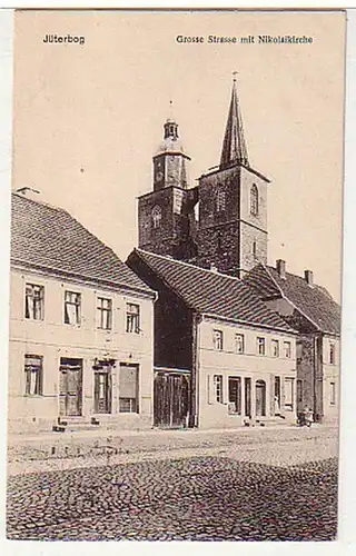 36297 Ak Jüterbog grande rue avec l'église Nicolas 1929