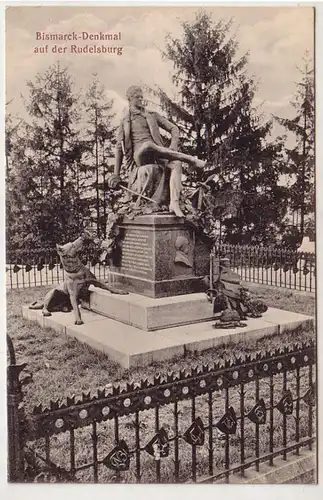 36294 Ak Bismarck Denkmal auf der Rudelsburg um 1910