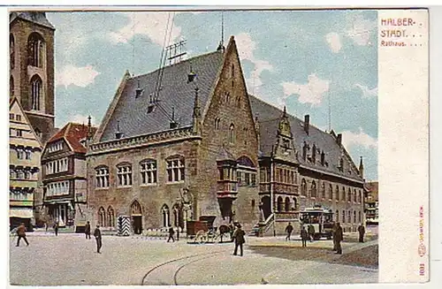 36258 Ak Halberstadt Hôtel de ville tram 1907