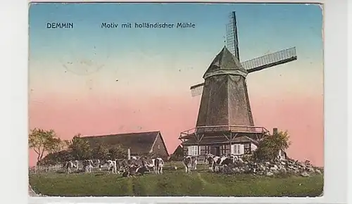 36219 Ak Demmin motif avec moulin hollandais 1915