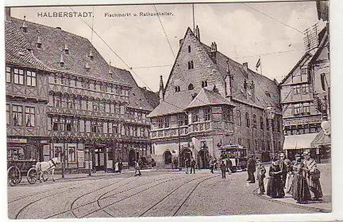 36128 Ak Halberstadt Fischmarkt Mairie Keller Hôtel de ville vers 1920