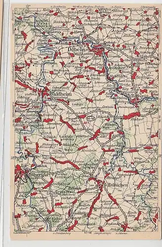 36112 WONA Landkarten Ak Döbeln und Umgebung um 1930