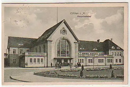36067 Ak Coethen in Anhalt Gare centrale 1924