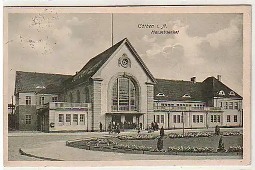 36067 Ak Coethen in Anhalt Hauptbahnhof 1924