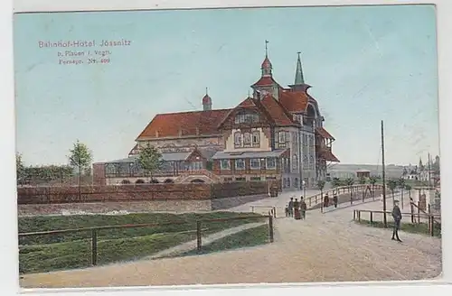 36036 Ak Bahnhof-Hotel Jössnitz bei Plauen im Vogtland 1909