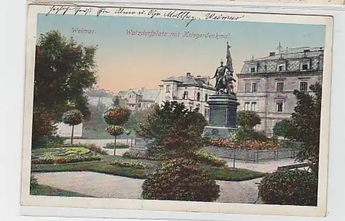 36035 Ak Weimar Watzdofplatz mit Kriegerdenkmal 1912