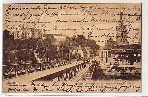 36024 Ak Gera Maisons sous-pont et église 1905