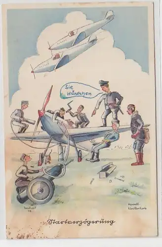 36022 Aviateur Humor Ak "Décélération de démarrage" vers 1935