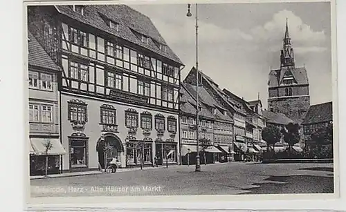 36005 Ak Osterode Harz alte Häuser am Markt 1939