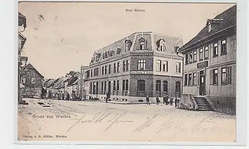 35950 Ak Gruß aus Worbis Gasthaus Drei Rosen 1905