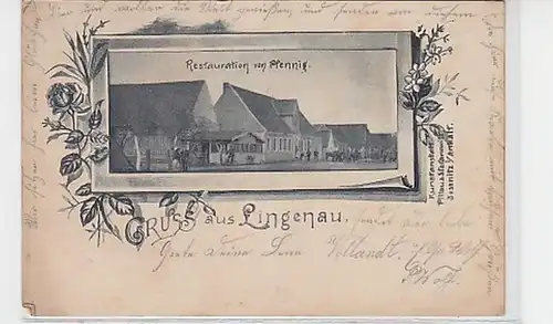 35947 Ak Gruß aus Lingenau Restauration von Pfennig1897