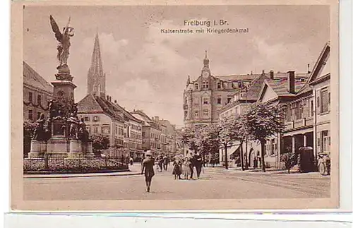 35937 Ak Fribourg Kaiserstraße avec monument guerrier 1918