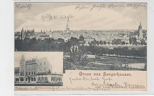 35934 Ak Gruß aus Sangerhausen Schützenhaus 1900