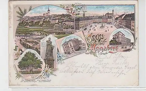 35932 Ak Lithographie Gruß aus Annaberg 1898