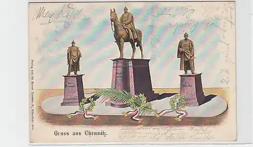35922 Ak Gruss aus Chemnitz Denkmäler 1899