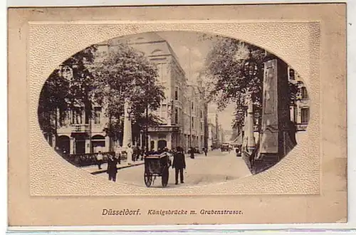 35905 Ak Düsseldorf Königsbrücke mit Grabenstraße 1912