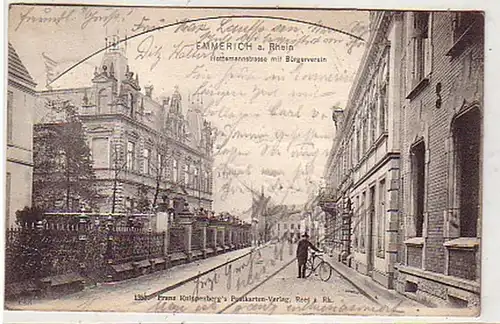 35001 Ak Emmerich Hottemannstraße avec Kürgerverein 1905