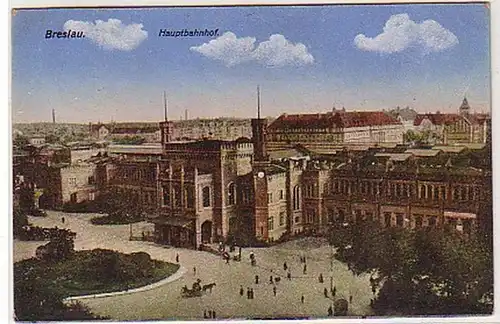 35900 Ak Wroclaw à la gare centrale de Silésie vers 1920