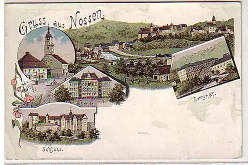 35888 Ak Lithographie Gruß aus Nossen 1899