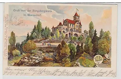 35837 Ak Gruß von der Burgsbergwarte in Warnsdorf 1904