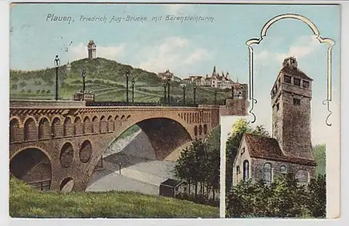 35829 Ak Plauen König Friedrich August Brücke 1913