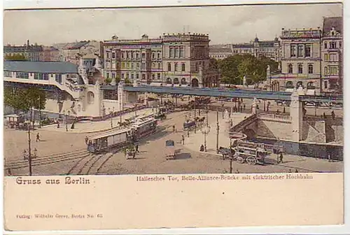35796 Ak Berlin Hallesche Tor, Hochbahn vers 1900