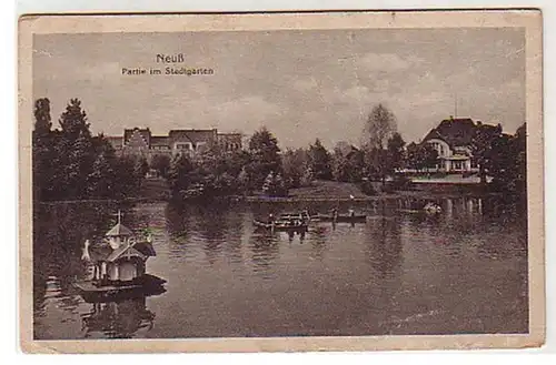 35784 Feldpost Ak Neuss Partie dans le jardin de la ville 1917