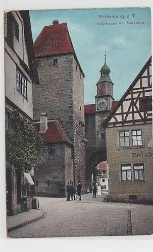35760 Ak Rothenburg Röderarcken avec la tour de Markus vers 1920