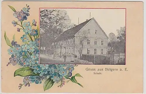 35756 Ak Gruß aus Belgern an der Elbe Schule 1917