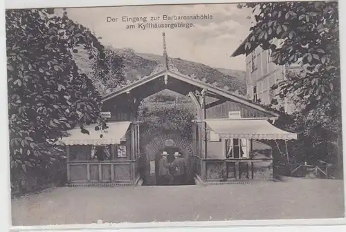 35757 Ak Der Eingang zur Barbarossahöhle am Kyffhäusergebirge 1913