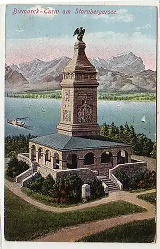 35730 Ak Bismarckturm am Starnbergersee um 1910