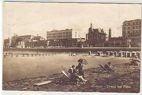 35701 Ak Borkum Strand bei Ebbe 1926