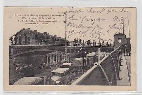 35630 Ak Herbesthal Brücke über die Bahnstrecke 1916