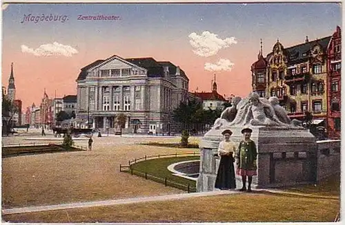 35555 Feldpost Ak Magdeburg Théâtre central 1917