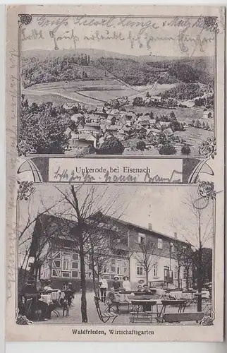 35545 Mehrbild Ak Unkerode bei Eisenach Waldfrieden Wirtschaftsgarten 1919