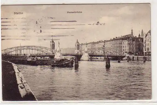 35531 Ak Stettin Hansabrücke 1914