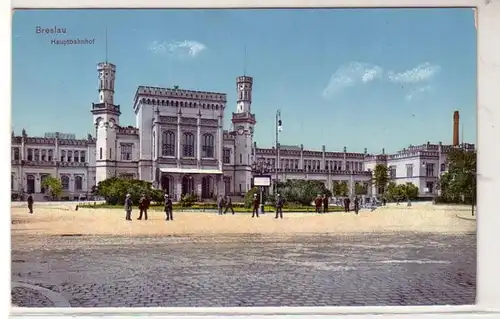 35528 Feldpost Ak Wroclaw Gare centrale 1914