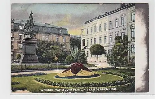 35497 Ak Weimar Watzdorferplatz mit Kriegerdenkmal 1905