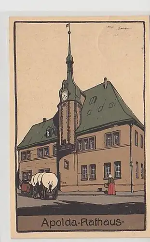 35446 Künstler Ak Apolda Rathaus 1918