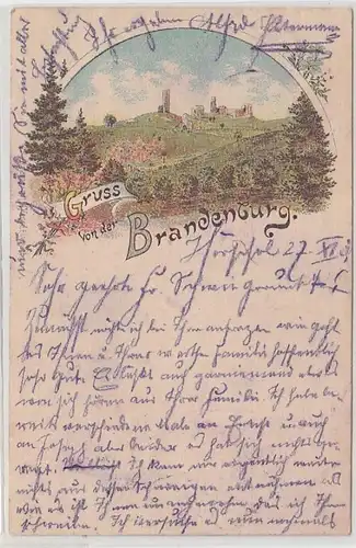 35427 Ak Lithographie Gruß von der Brandenburg 1901