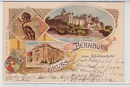 35387 Ak Gruß aus Bernburg vom Schützenfeste 1900