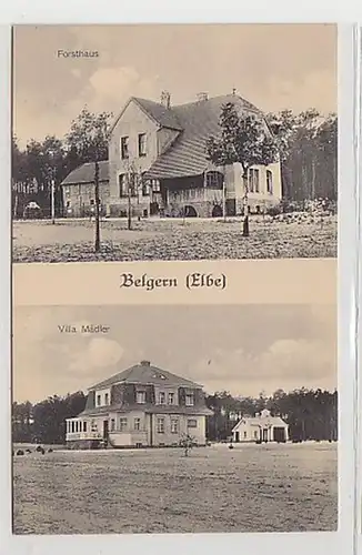 35379 Ak Belgern Forsthaus und Villa Mädler um 1910