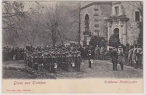 35343 Ak Gruß aus Eisleben Eislebener Kaiserjungen 1910