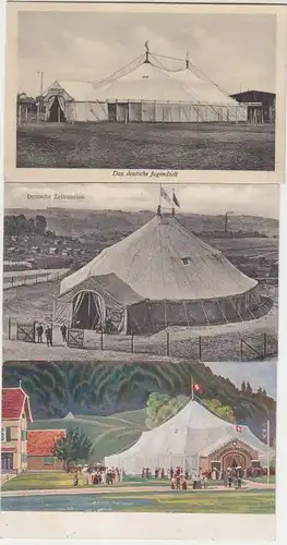 35287/3 Ak Mission allemande et suisse de tente vers 1910