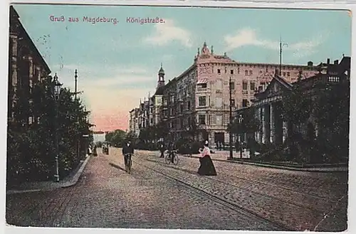 35282 Ak Gruß aus Magdeburg Königstrasse 1912